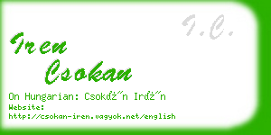 iren csokan business card